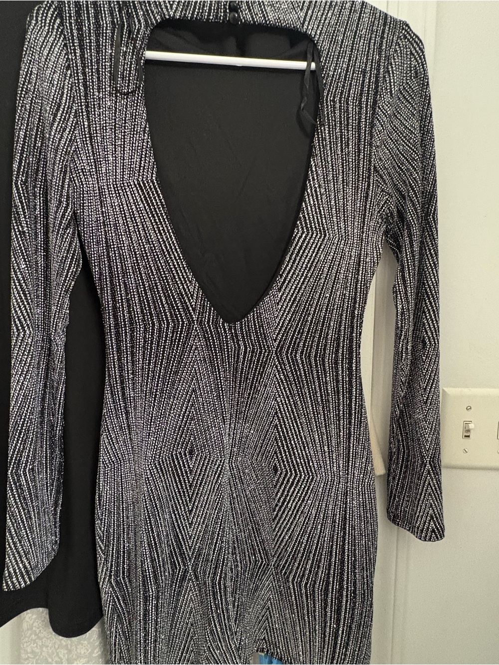 Trixxi Black and Silver Sparkle Dress size small